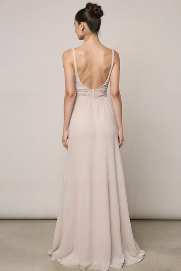 Ivoire Une ligne spaghetti bretelles Robe longue formelle